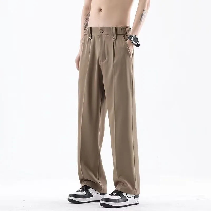 Regent Pleated Tailored Trousers in taupe