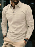 Belgrave Linen-Blend Long-Sleeve Polo in beige